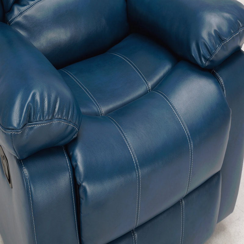 Charlotte Navy Blue Leather Gel Recliner