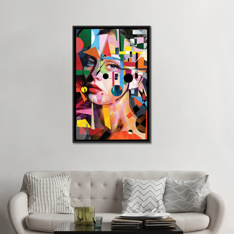 « it love colors », reproduction d’impression sur toile, H 8 po x l 26 po x P 18 po, Toile encadrée noire, Pas de tapis