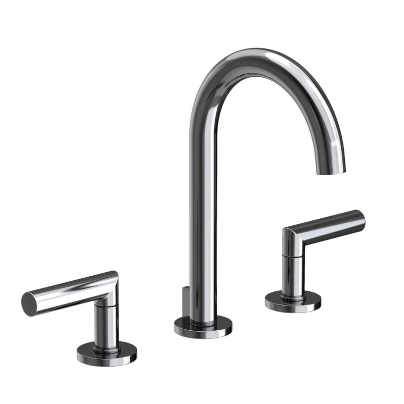 Pavani Widespread Bathroom Faucet with Drain Assembly, Midnight Chrome