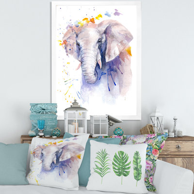 Portrait d'un éléphant en fleurs - Peinture sur toile