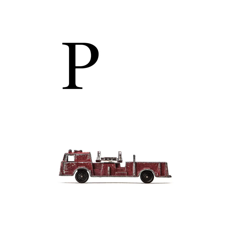 P Fire Engine Letter - Print on Canvas, Wrapped Canvas, 66.04 cm H x 45.72 cm W x 1.91 cm D