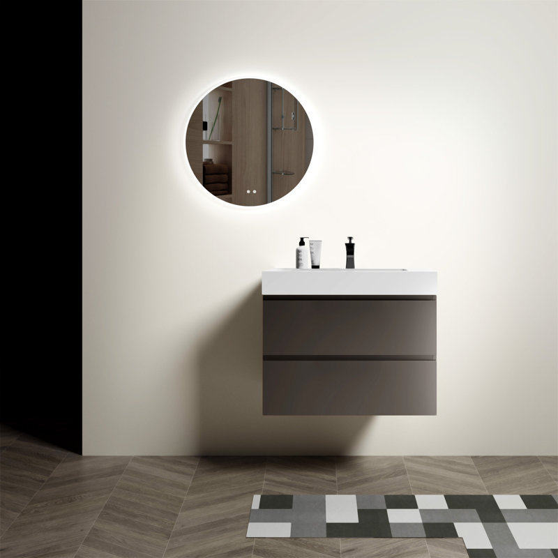 Meuble-lavabo de salle de bain 30 po avec tiroir Alice, Gris