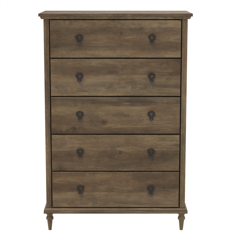 Aleana Traditional 31.2" 5 Drawer Chest With Tapered Leg
