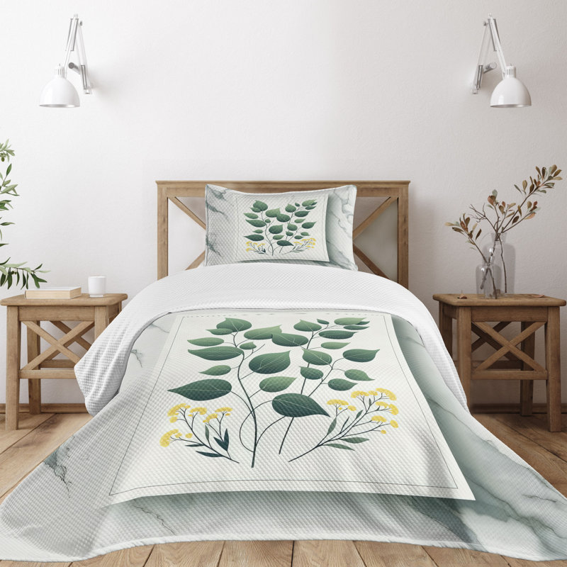 Polyester Floral Coverlet, Twin Coverlet / Bedspread + 1 Standard Sham