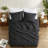 Comfortable Microfiber Bedding Set, Black Twin Xl, Farmhouse Style