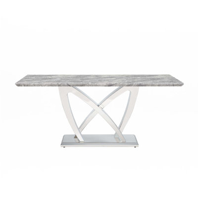 70'' Rectangle Faux Marble Dining Table