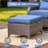 Alvina 5-Piece All Weather Outdoor Wicker Patio Conversation Set With Rectangle Metal Fire Pit Table, Swivel Gliders And Side Table-1842940330-1842940331-1842940333