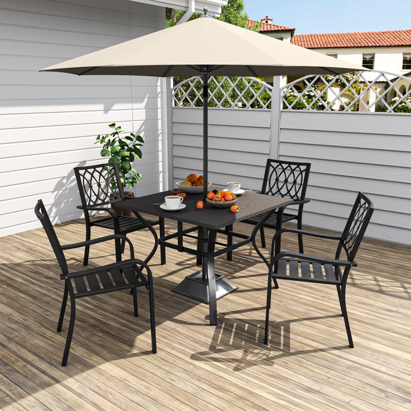 Table de salle à manger de patio 37,8 po avec trou pour parasol