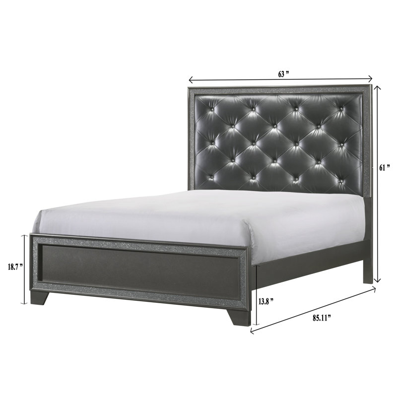 Kaia Gray King Panel Bed