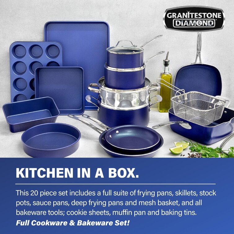 Granitestone 20 Piece Nonstick Cookware and Bakeware Set - Bed Bath &  Beyond - 31273104