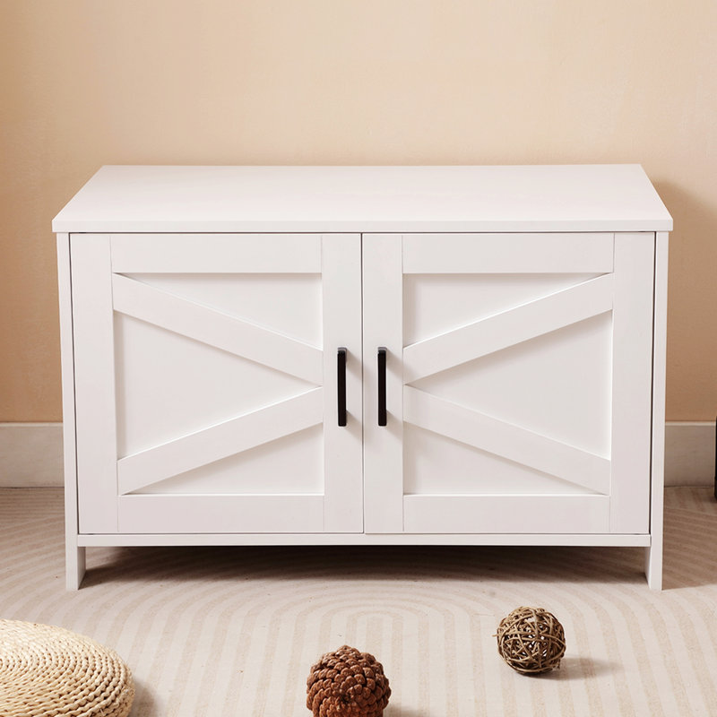 Enceinte de litière polyvalente pour chat avec porte cachée et fonctions multiples