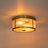 2-light Gold Glass Drum Flush Mount