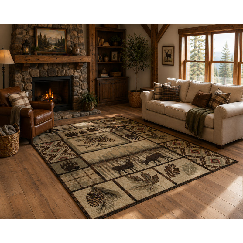 Tapis en polypropylène tissé à la machine Vallecito, Rectangle 5 pi 3 po x 7 pi 3 po