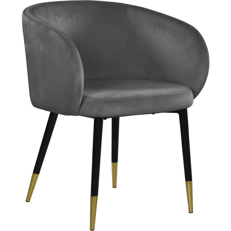 Analeah 18'' H Velvet Upholstered Armchair, Grey Velvet