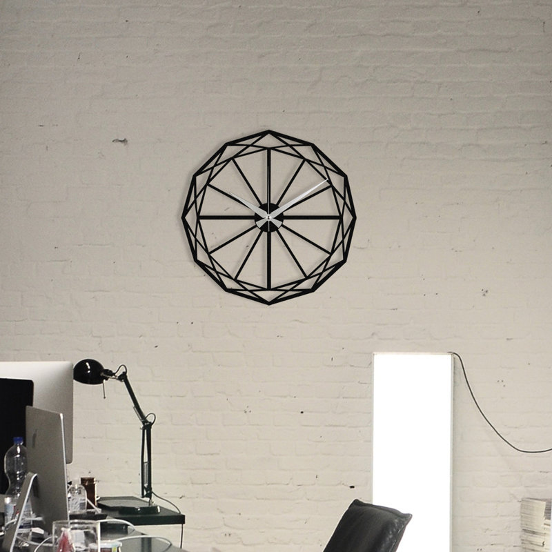 Horloge murale élégante en métal 18,9 po x 18,9 po | Fabrication 100% métal, épaisseur: 0,05 pouce | Nécessite 1 pile AA (non incluse) | Parfait pour les décors modernes et les espaces de vie