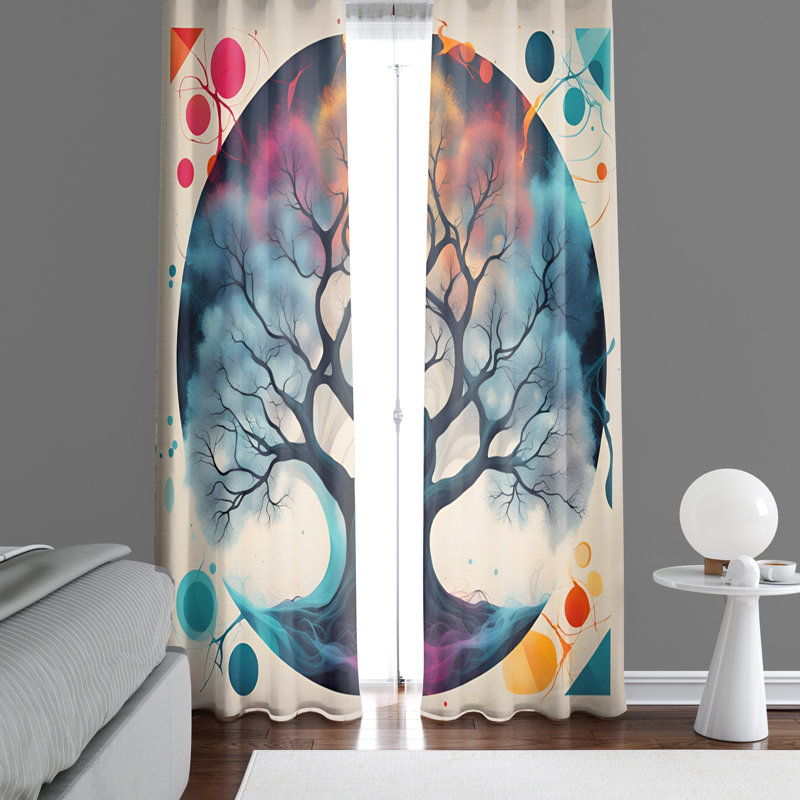Paire de rideaux semi-transparents en polyester Duconje, L 40 po x L 61 po