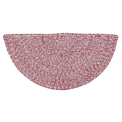 Etherton Farmhouse Braided Cotton Red/White Area Rug