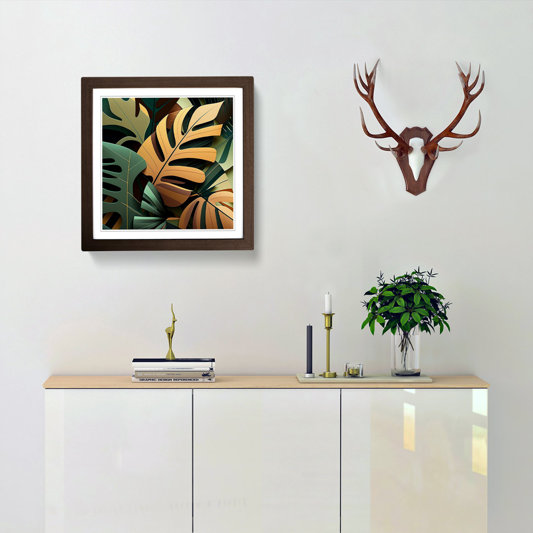 Palm Leaf Cubism No.1 - Framed Print
