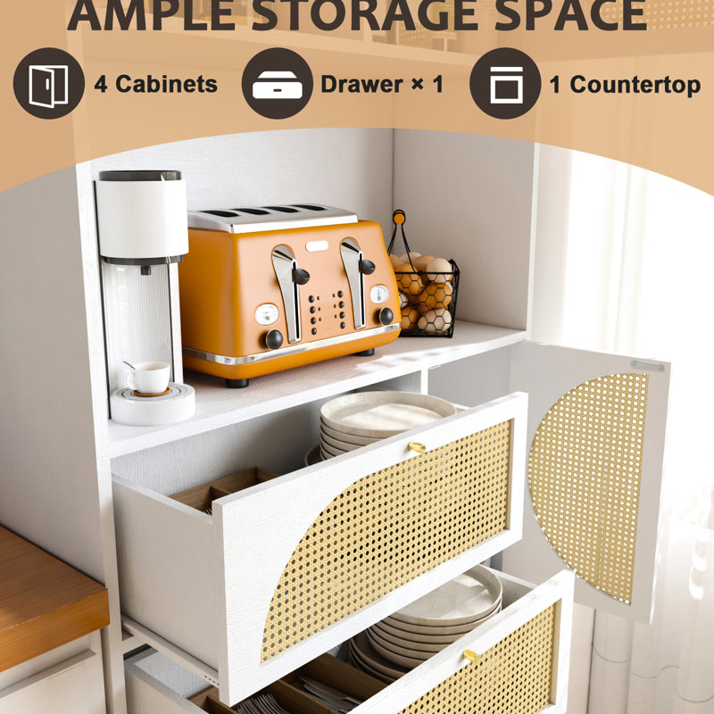 Armoire de rangement élégante avec portes et comptoir pratique à fonctions multiples