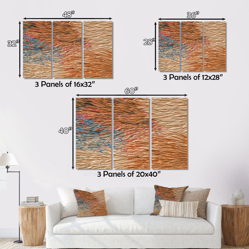 "Terracotta Bliss", reproduction sur toile, 3 pièces, H 40 po x l 60 po x P 1 po