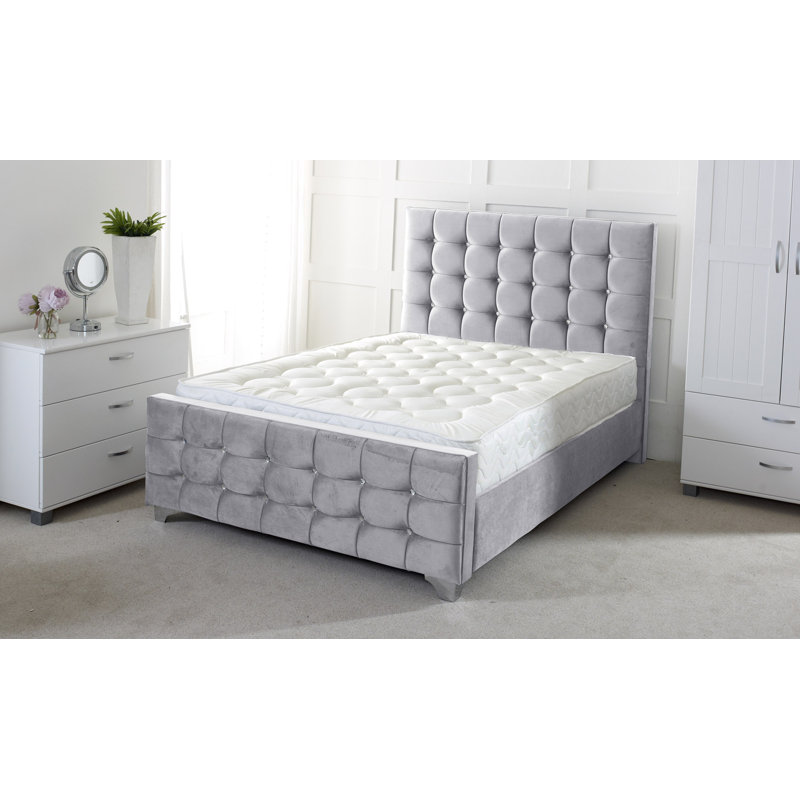 Kierra Upholstered Bed, Double (4'6), Orange