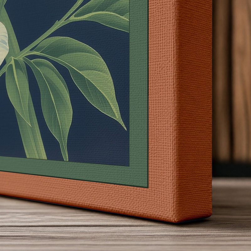 Three Blooms Botanical - Wrapped Canvas, 30x20 - 76.2 x 50.8 cm, Terracotta Border