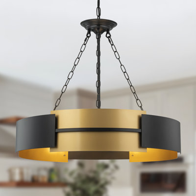 Vankirk 6-Light Industrial Dimmable Drum Chandelier