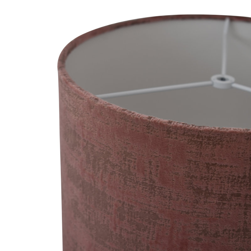 Drum Velvet Lamp Shade ( Uno ), 25cm H x 35cm W x 35cm D, Blush Pink