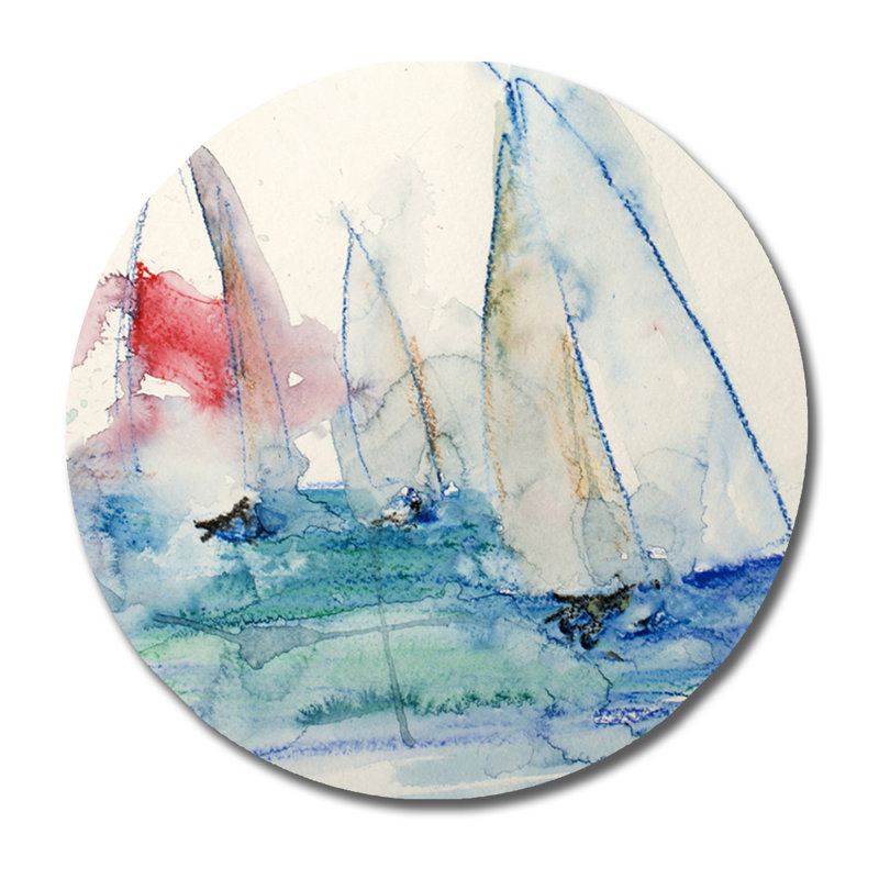 «Water Color Regatta» par DecorumBY, impression sans cadre, H 24 po x l 24 po x 1,5 po, Acrylique