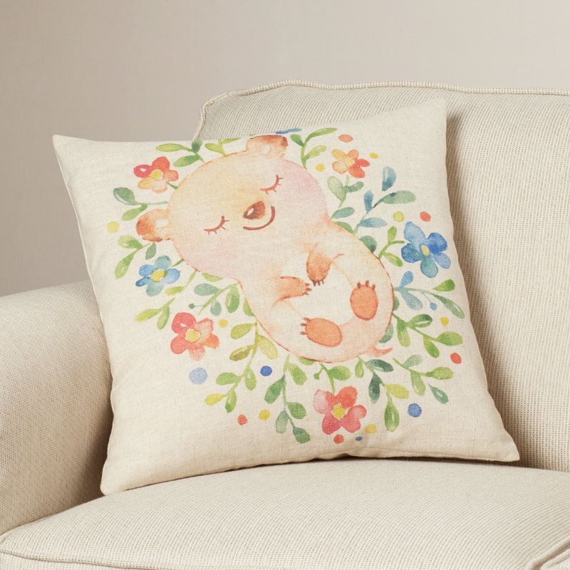 Floral Reversible Throw Pillow