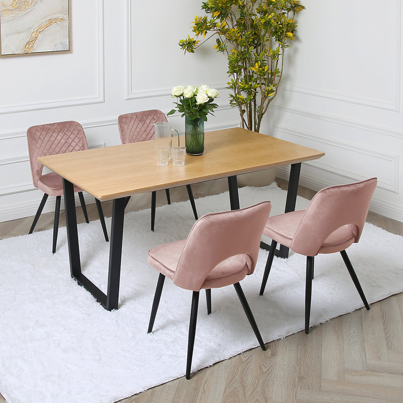 Asfand 4 - Person Dining Set, Pink