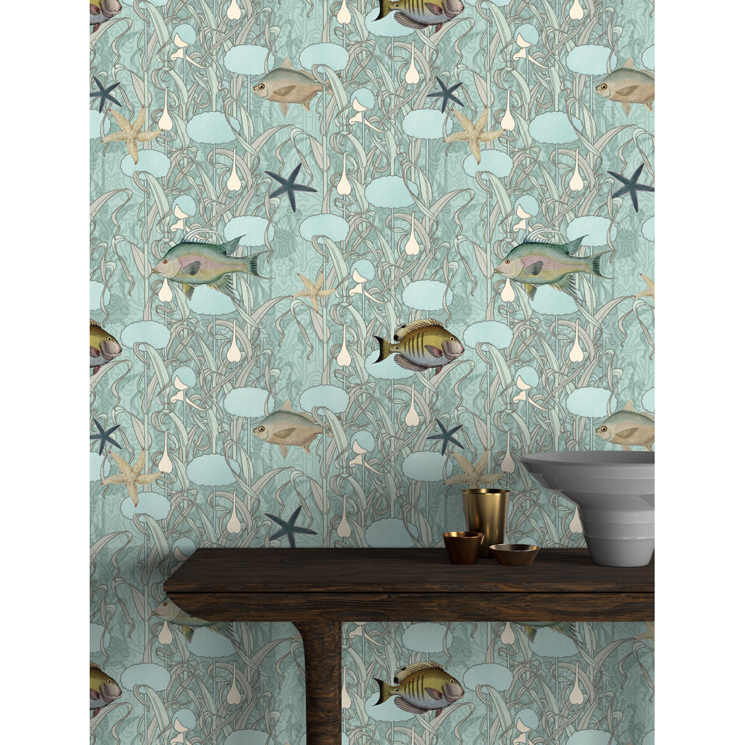 Yuki Osada Lagoon Tapestry 33' L x 20.5" W Wallpaper Roll Soicher Marin