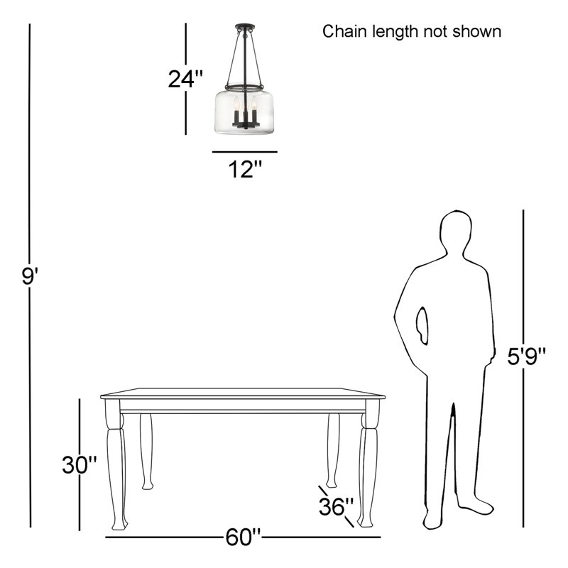 Luminaire suspendu 3 lumières Savron House Akron en noir mat, Noir