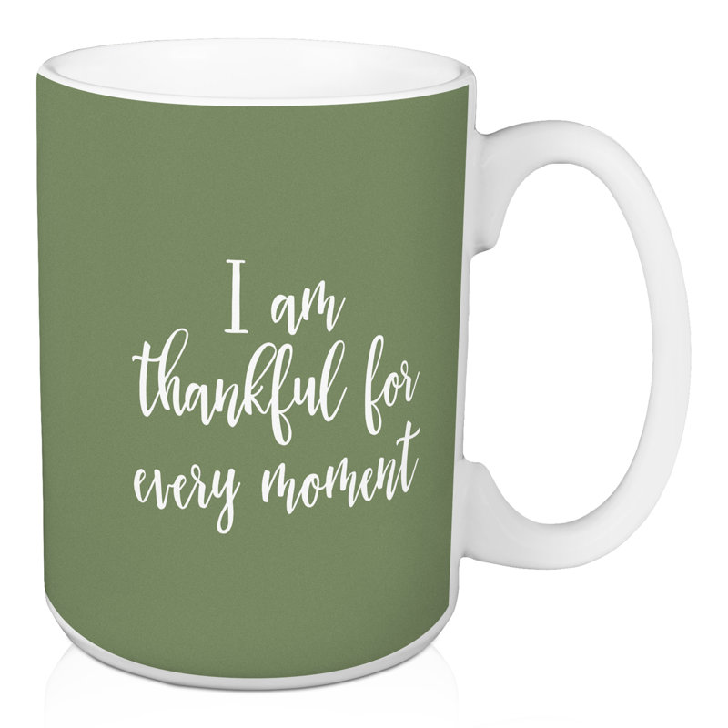 Grande tasse à café je suis heureusement pour chaque moment Naranjo, Vert
