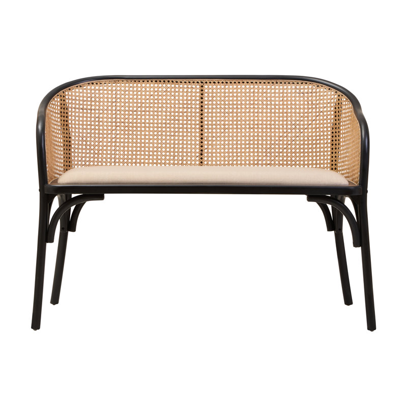 Aniket Polyester Upholstered Bench, Black