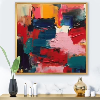 " Red Teal Cubist Fusion "