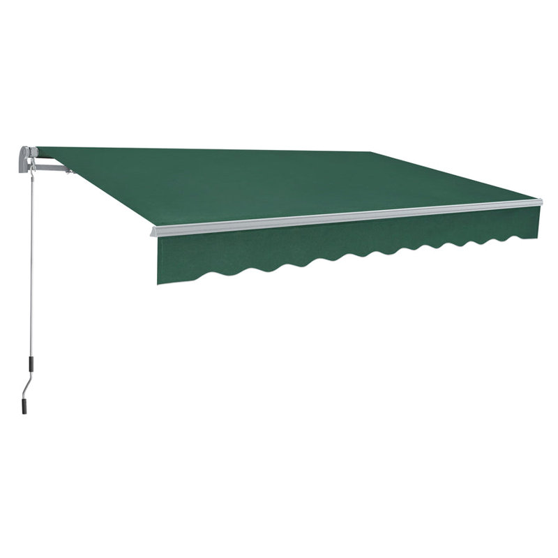 Patio Awning Sunshade Canopy for Manual Retractable Awnings, Green, 137.8" W x 98.4" D
