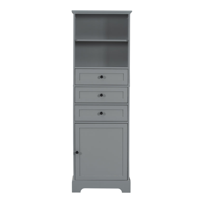 Gale Freestanding Linen Cabinet, Gray
