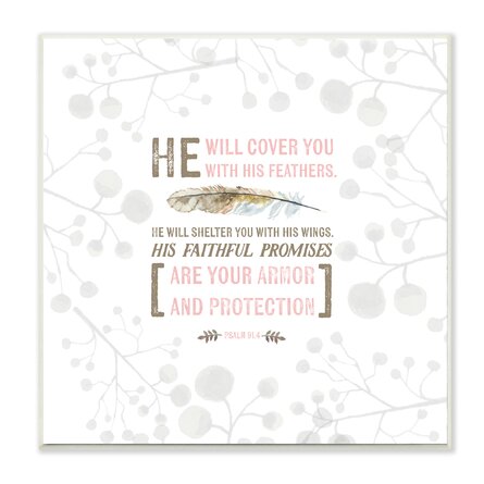 He Will Cover You by EtchLife - Textual Art Print on Canvas