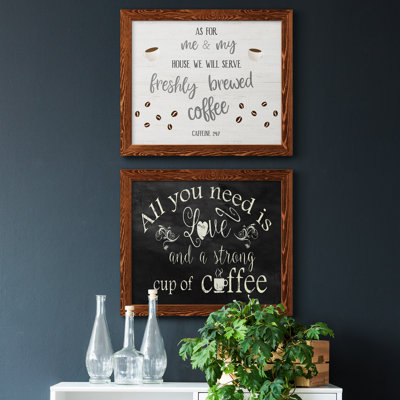 Freshly Brewed Coffee - Ensemble de 2 encadrements d'art textuel sur toile