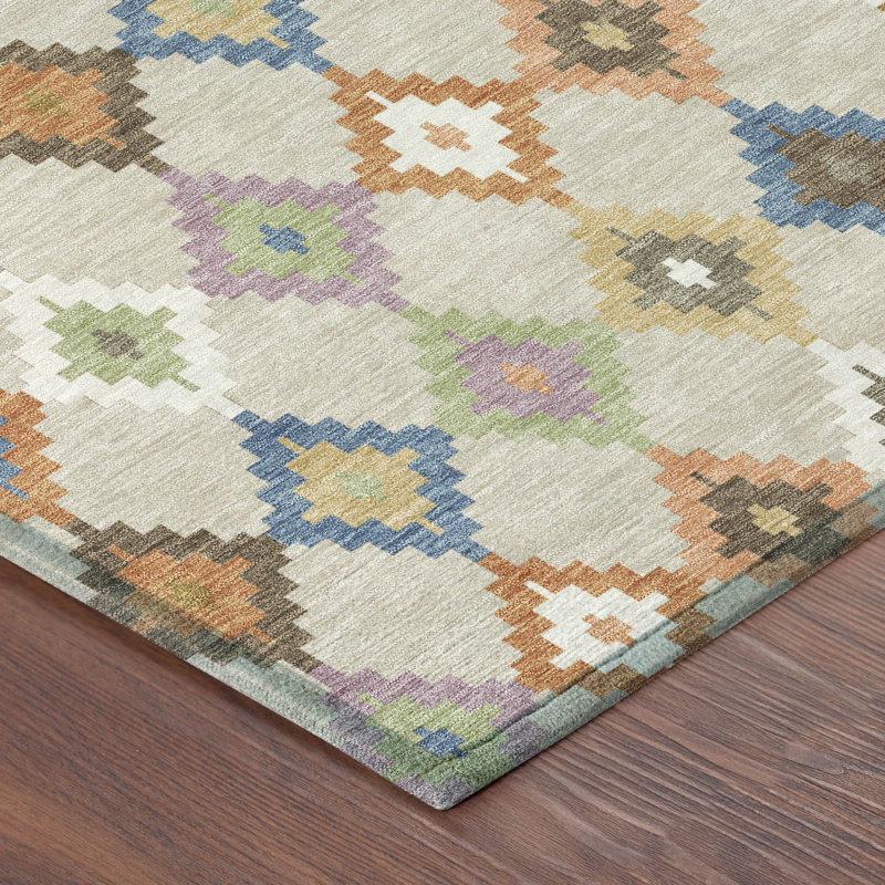 Tapis intérieur / extérieur lavable à la machine pour enfants Chantille ACN2513, Beige, Rectangle 9 pi x 12 pi
