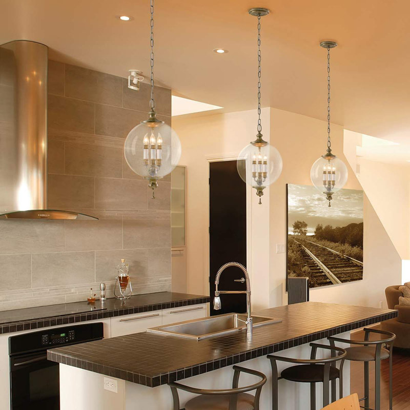 Skidmore 3 - Light Gold Sphere Pendant