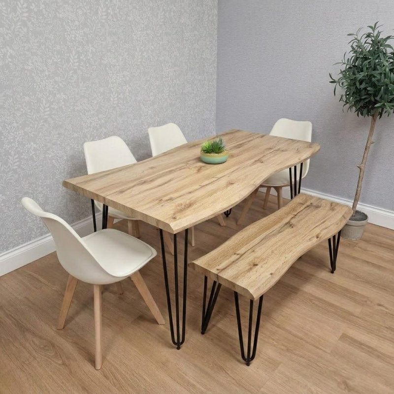 Dining Set, Cream/Brrown