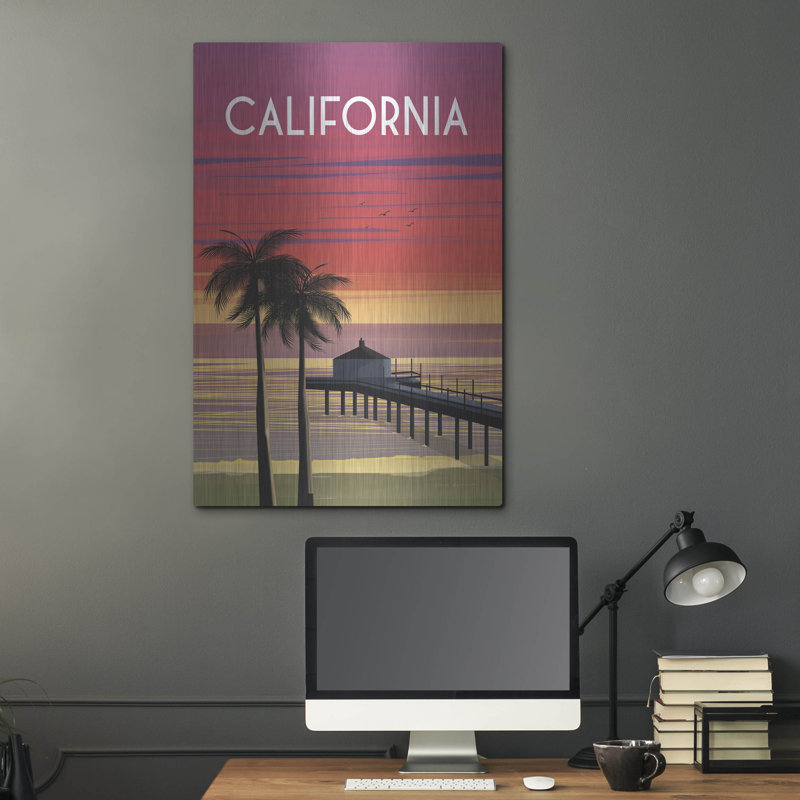 «California» par Omar Escalante, art mural en métal, H 36 po x l 24 po