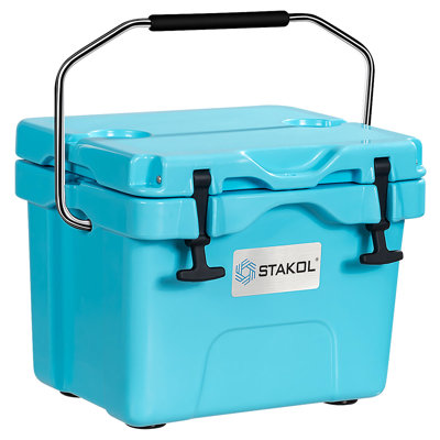 16 Quart Cooler Portable Ice Chest Leak-proof 24 Cans Ice Boxfor Camping