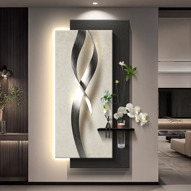 Image murale d'art moderne en grès, H 39,37 po x l 19,69 po