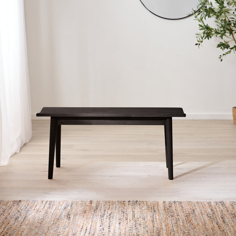 Aoibheann Solid Wood Bench - Traditional Rustic Farmhouse Kitchen Style, Black, 43cm H x 95cm W x 30cm D