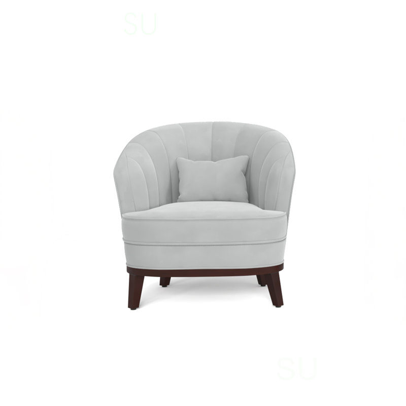 Fauteuil d'appoint rembourré Ava, Gris clair