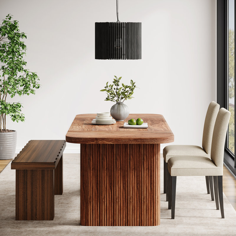 47-Inch Dining Table Bench, Walnut