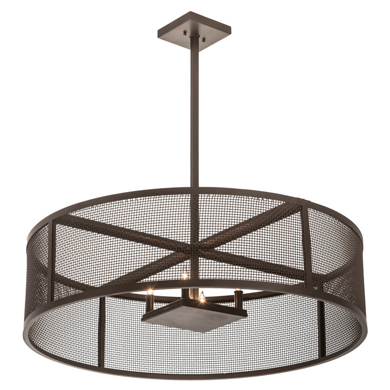 Cilindro Bronze 4-Light Indoor/Outdoor Drum Pendant